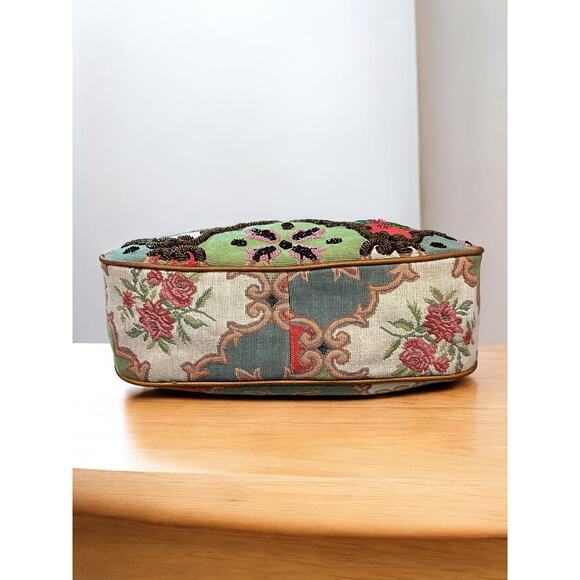 Vintage Isabella Fiore Floral Brocade Beaded Leila-Marissa Hobo Bag - Picture 4 of 11